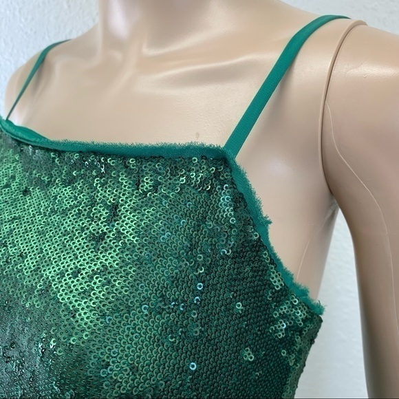 LULU’S Sequin Mini Dress dopamine Poppin Green forest sparkly shine festival S - Picture 5 of 16